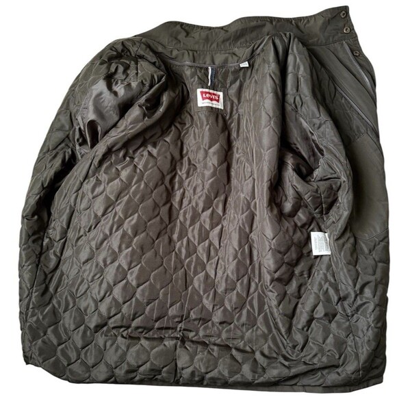 Levis Olive Green Zip Button Front Field Military Jacket Men’s Size XXL - Picture 6 of 10